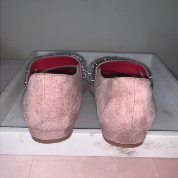 NWOT • Kurt Geiger “Kingly” Mauve Mary Jane Rhinestone Suede Flats • EU Size 37 - Picture 5 of 9